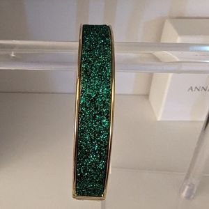 Betsy Johnson Rhinestone Bangle Bracelet Green